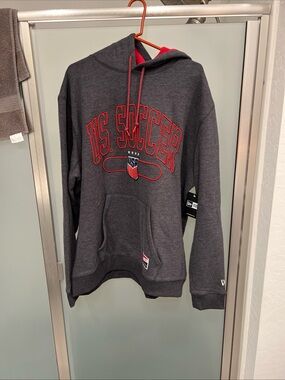 New Era Men's USA soccer Charcoal Hoodie with Red Accents brand new and sold out